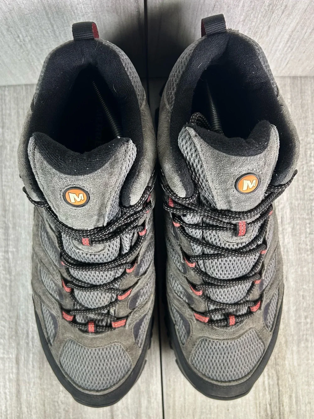 Merrell Moab 3 Beluga Gray Black Trail Hiking Sneaker Boot Men's Size 12 W Wide